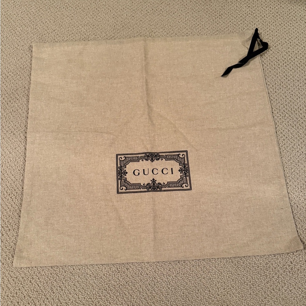 Gucci Beige Dust Bag with Black Logo - never used